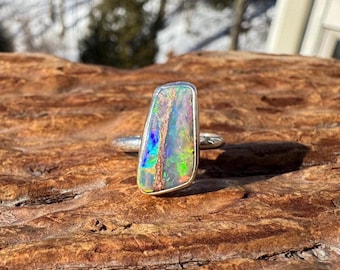 Luminescent Pipe Opal Ring - Size 6
