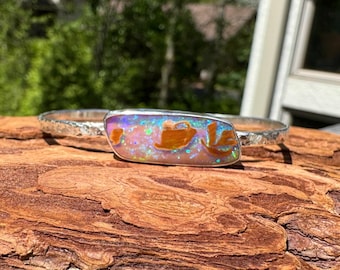 Spectacular Pastel Pipe Opal Cuff Bracelet