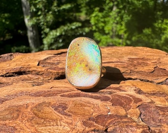 Stunning Boulder Pipe Opal Ring - Size 6.5