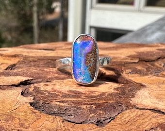 Vibrant Colors Pipe Opal Ring - Size 9.25