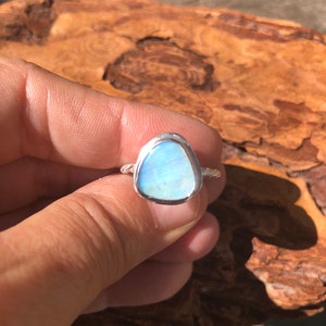 Beautiful Blue Boulder Opal Ring - Size 9