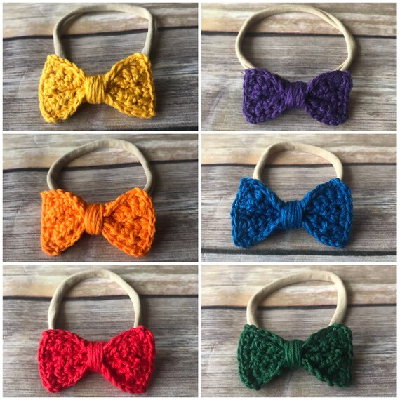 crochet baby bow headband
