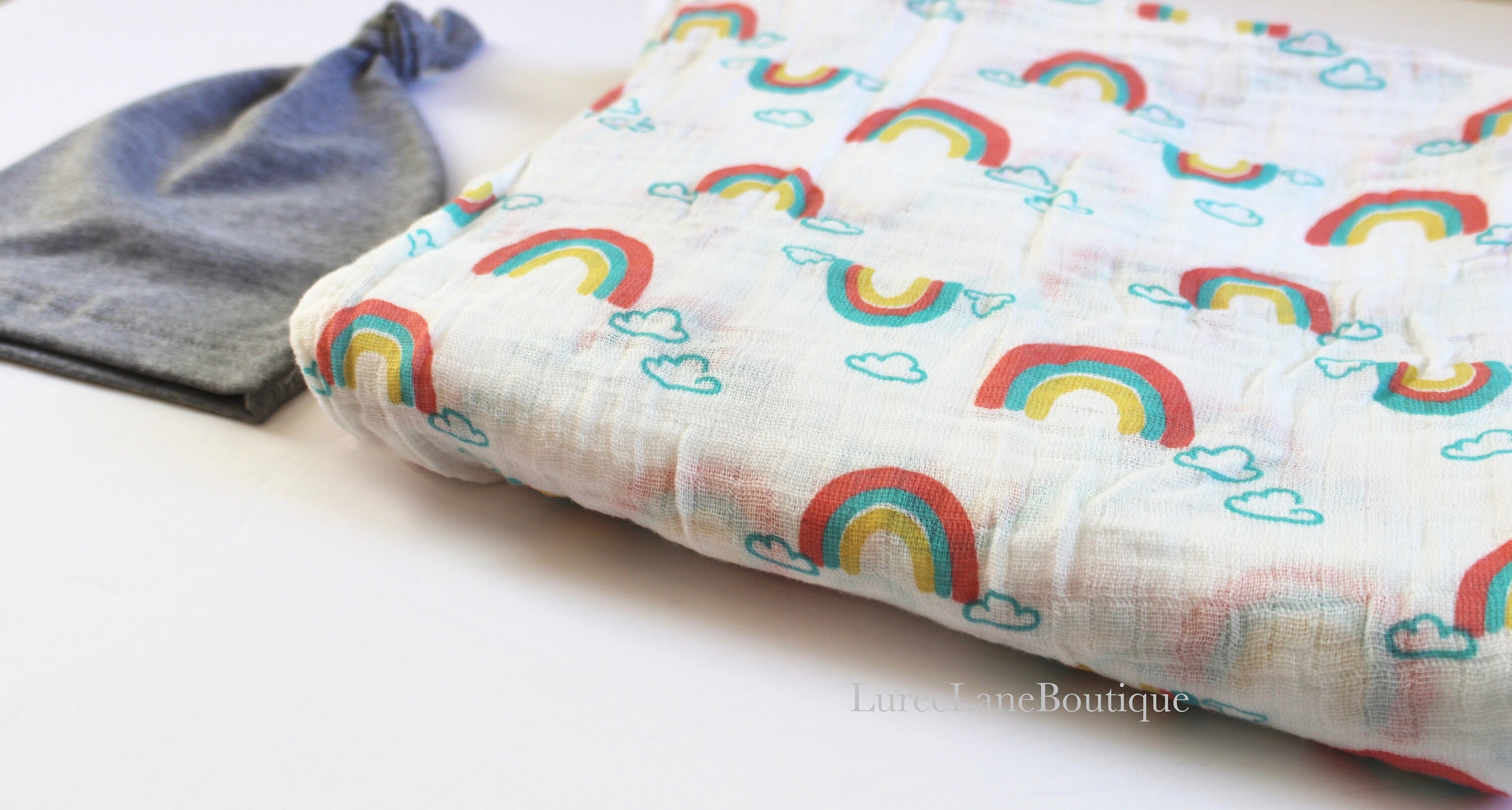 Rainbow swaddle set/Rainbow baby blanket/Baby swaddle/Newborn Etsy