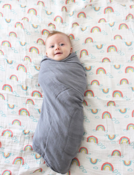 rainbow baby swaddle blanket