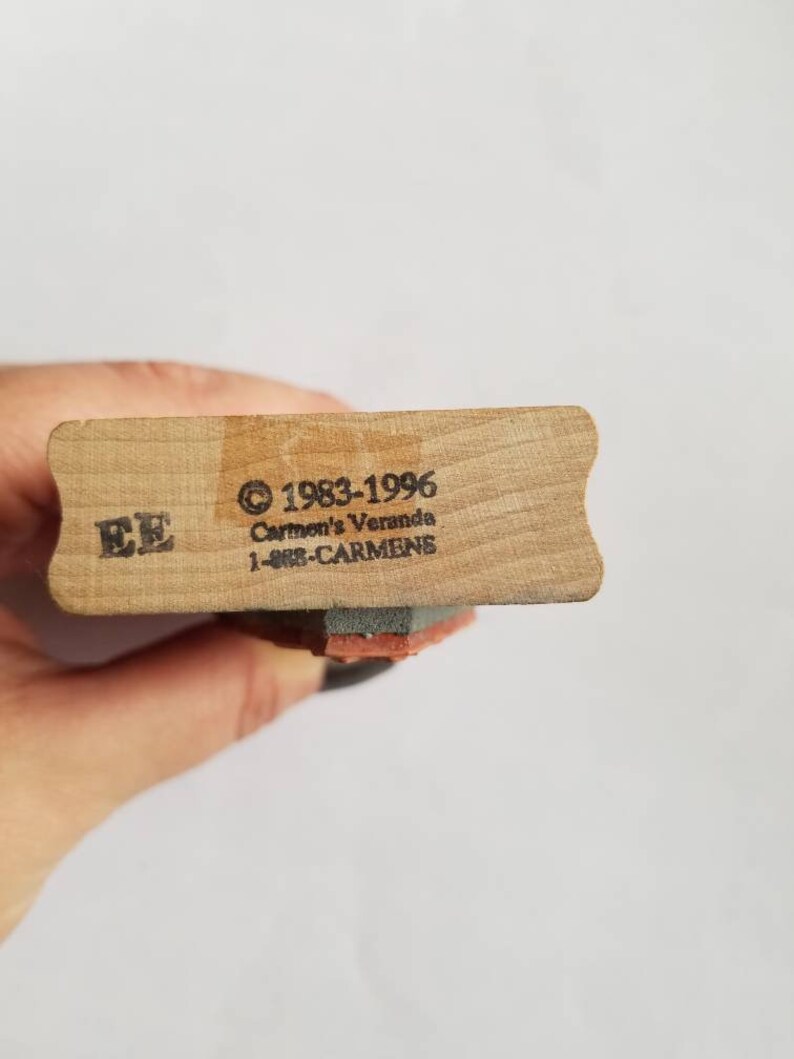 1990s Vintage Carmen/'s Veranda Primitive Country Large Cat Rubber and Wood Collectible Stamp EE 1983 1996 Large Stamp