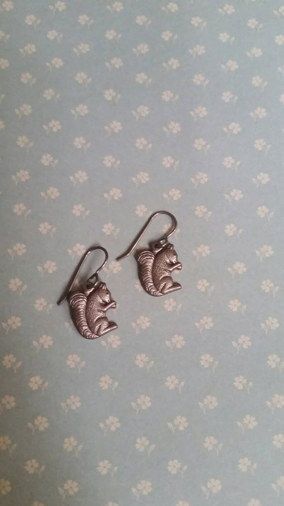 Go Nuts For These Little, Vintage Brass Squirrel Earrings. Handmade With Love!