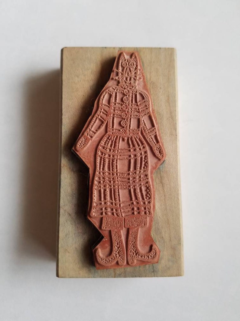 1990s Vintage Carmen/'s Veranda Primitive Country Large Cat Rubber and Wood Collectible Stamp EE 1983 1996 Large Stamp