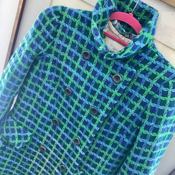 Double-Breasted Checked Coat