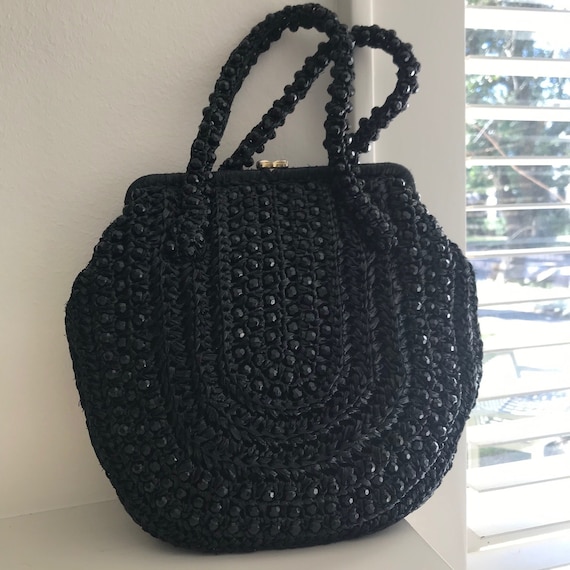Black Beaded Handbag