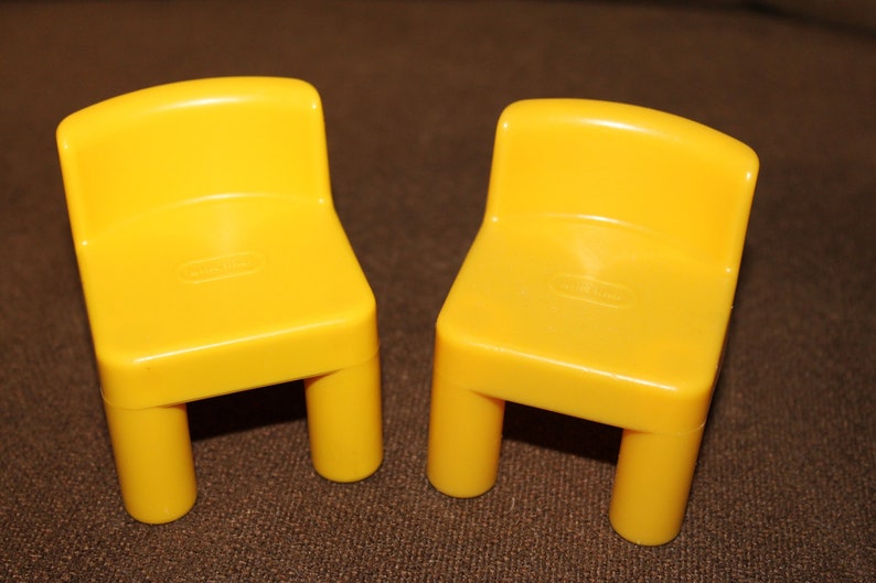 Little Tikes Doll House Size Toys Kitchen Furniture Yellow Chair X 2