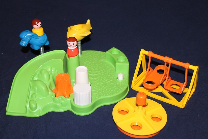 Fisher Price Little People Playground 2525 With Peoples Swing Merry Go Round