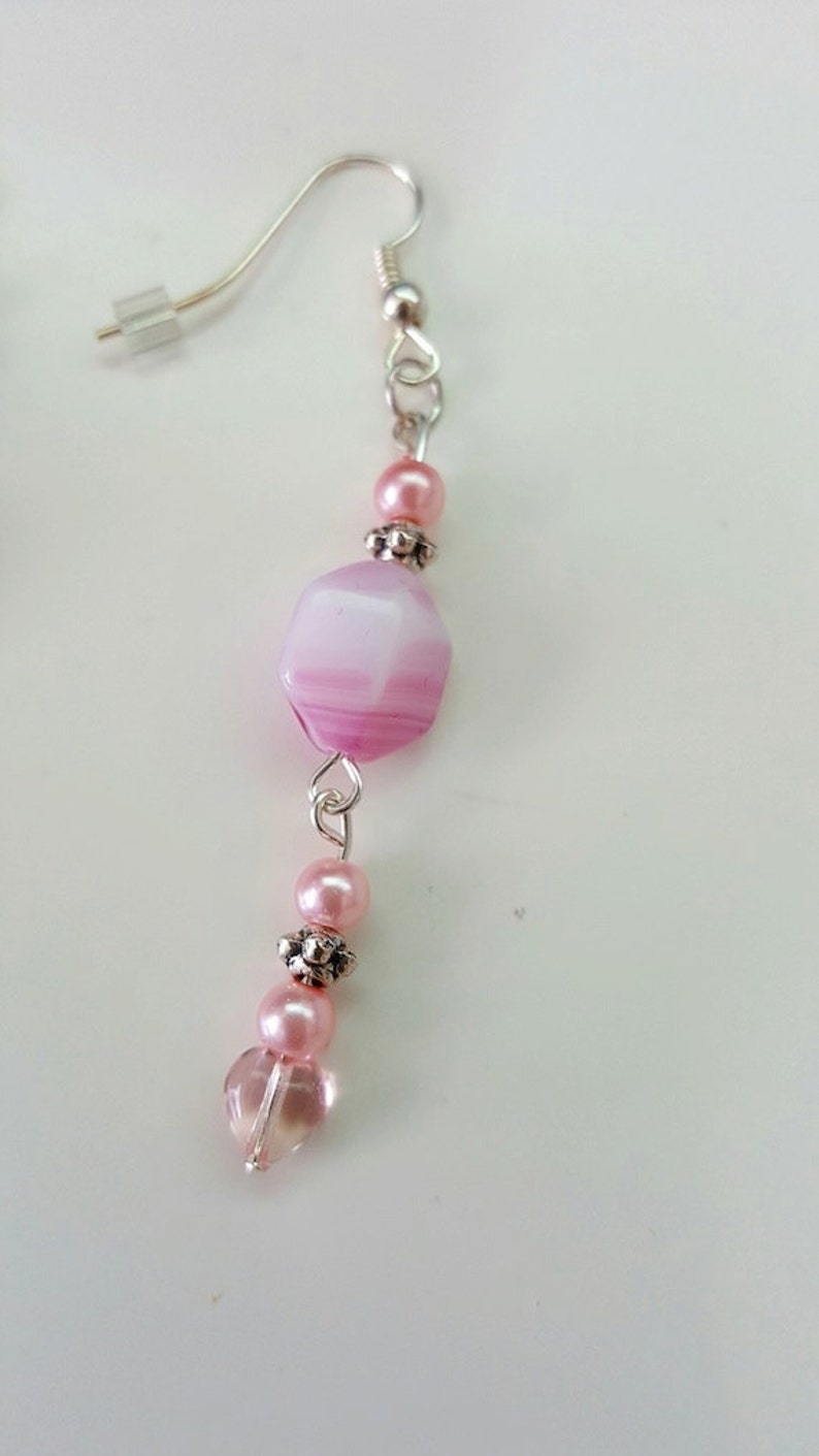 Pink Heart Earrings image 3