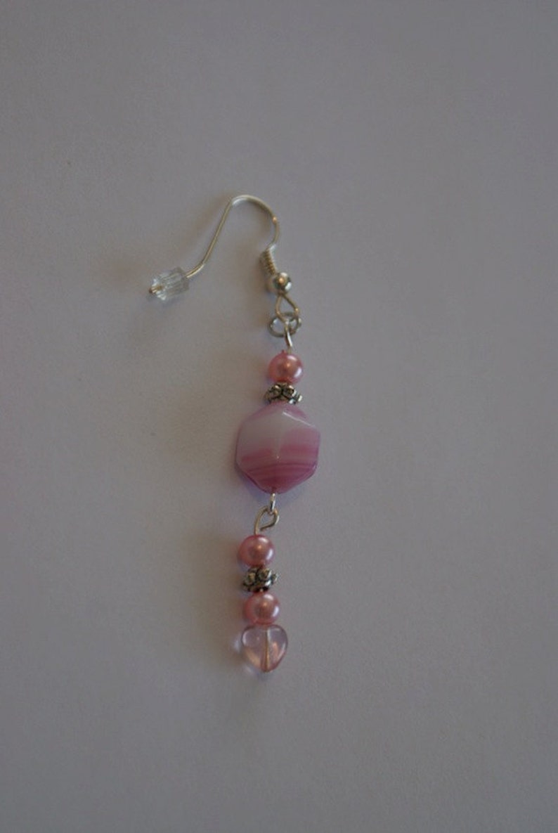 Pink Heart Earrings image 2