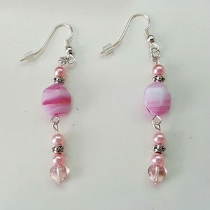 Pink Heart Earrings image 1