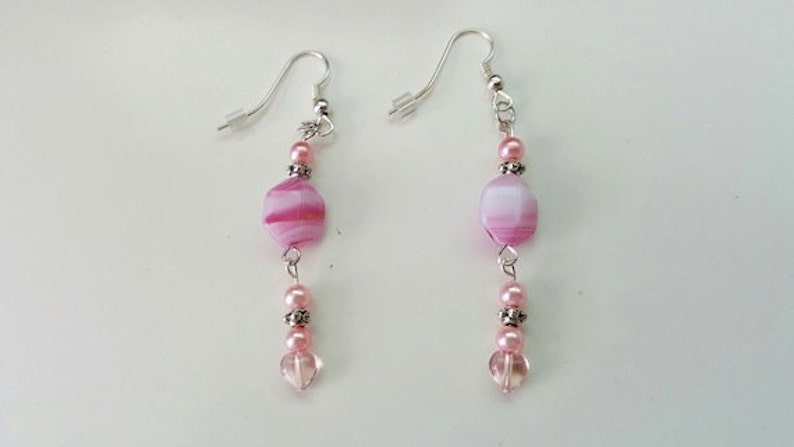 Pink Heart Earrings image 1