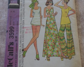 McCall's vintage pattern #3599 Dress, top, pants & shorts