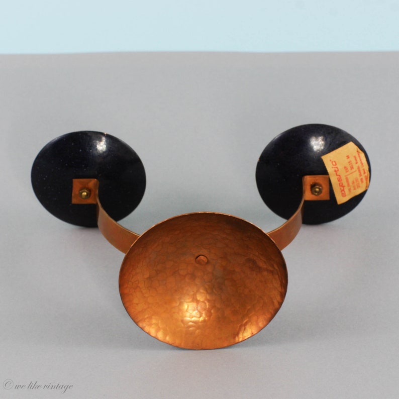 Mid Century Copper Candle Holder Centerpiece Hammered Copper Etsy