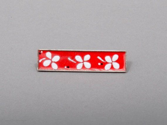 Brooch Enamel Perli Mid Century Modern Handmade Re