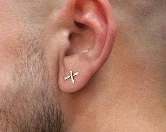 Sterling Silver X Stud Earrings: Geometric Unisex Jewelry