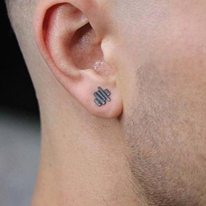 Silver Bubble Post Earrings, Minimal Dot Ear Studs, Oxidized