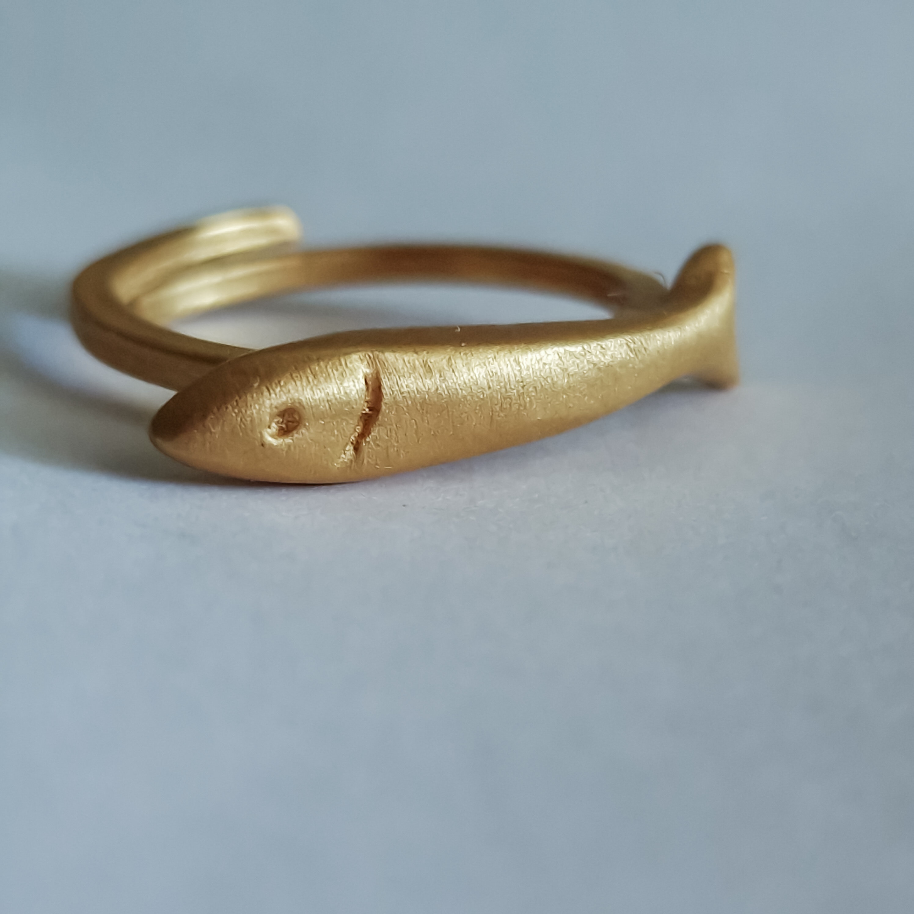 Gold Plated «fish» Ring - Etsy