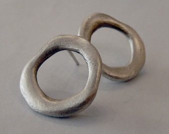 Sterling Silver Hoop Earrings: Chunky Modern Statement Hoops