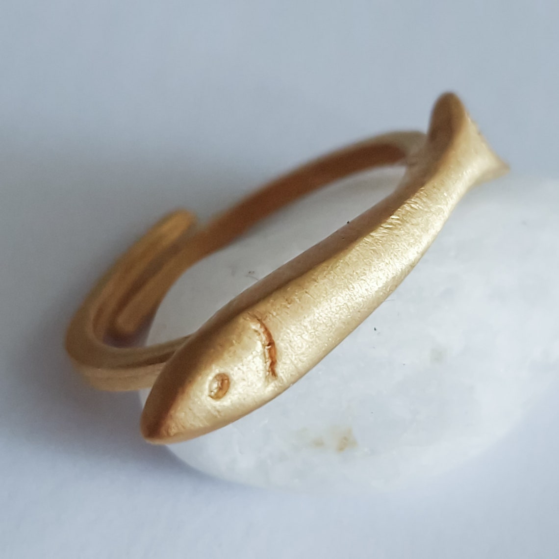 Gold Plated «fish» Ring - Etsy