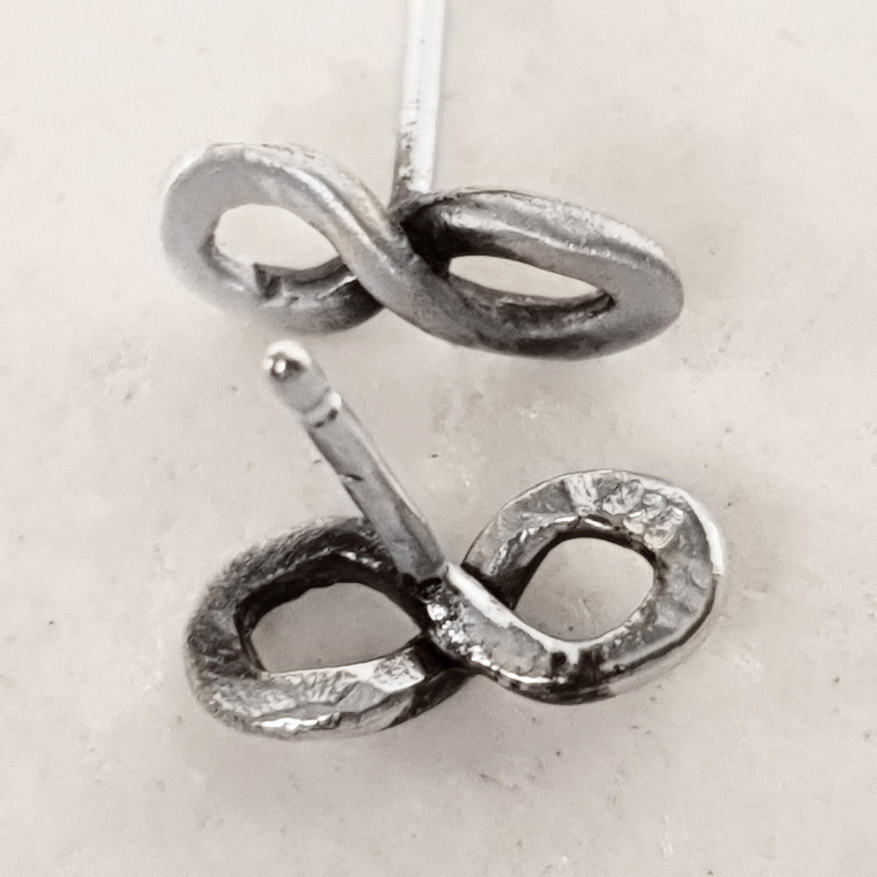 【BLACKPURPLE】23FW★ silver925 Signity symbol earrings 925 Sterling Silver Infinity Stud Earrings, CZ Infinity