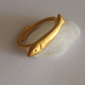 Gold Plated «fish» Ring - Etsy