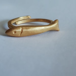 Gold Plated «fish» Ring - Etsy