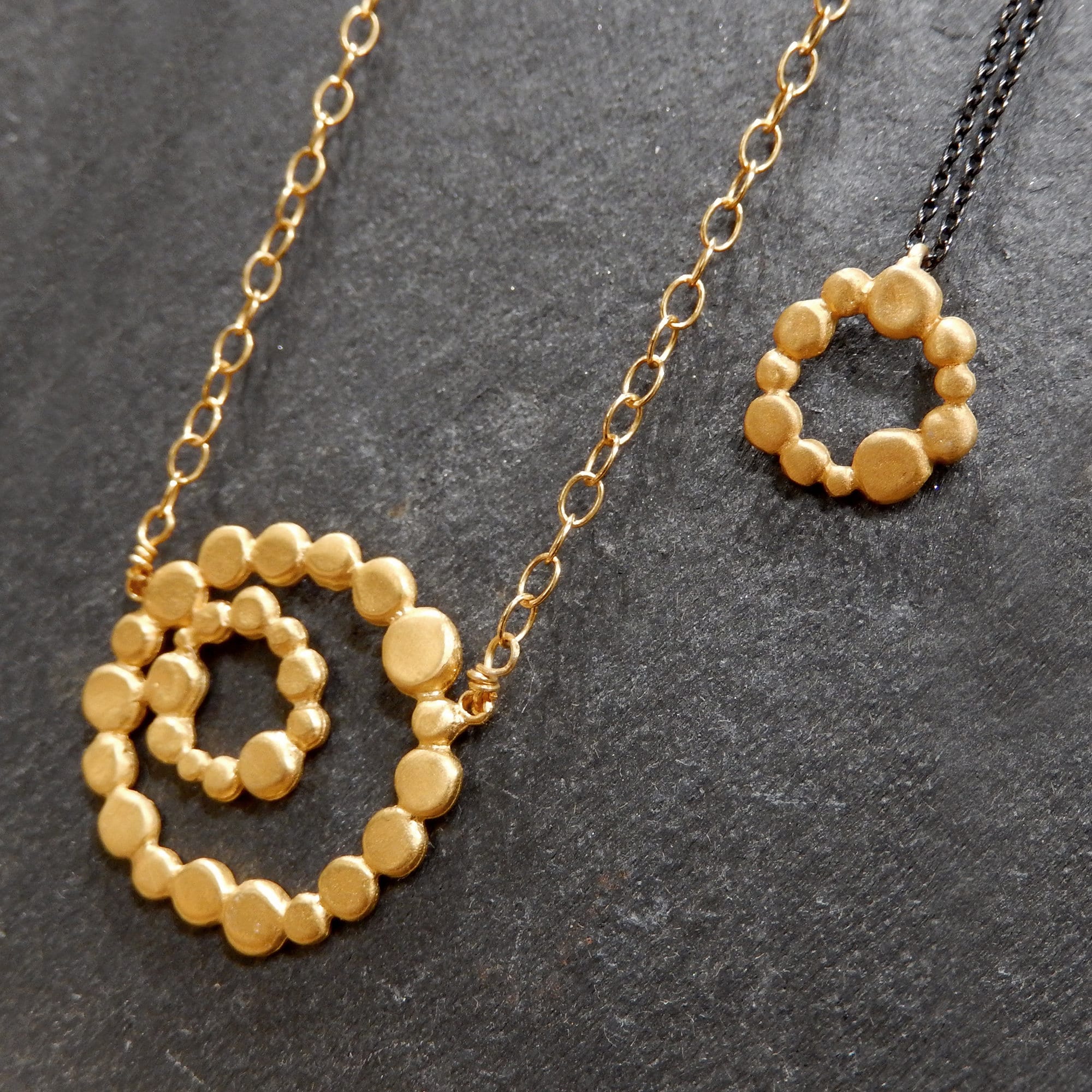 Set di collane a strati, set di 3, oro riempito 14k, argento sterling, minimalista, graffetta, catena, set, collana a strati, delicata, minimalista - Italia