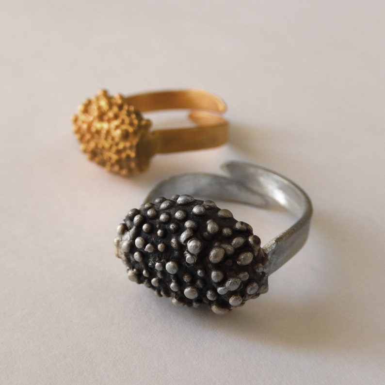 Silver dainty dotted caviar ring, Sterling silver minimalist Bubble ring, Gift for her image 8