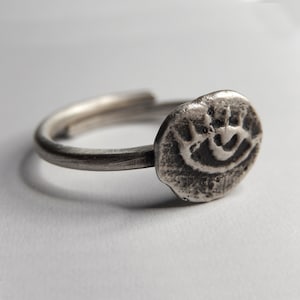 Modern evil eye ring. Sterling silver ring perfect gift for her.