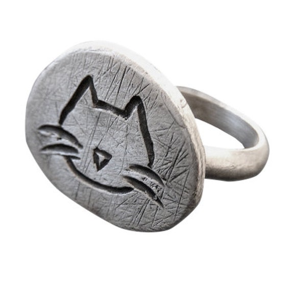 Cat Ring in Sterling Silver, Silver Cat Face Ring, Cat Biker Ring, Cat  Jewelry for Women, Pet Memorial, Cat Gifts - Etsy | Cat ring, Cat jewelry,  Cat face ring