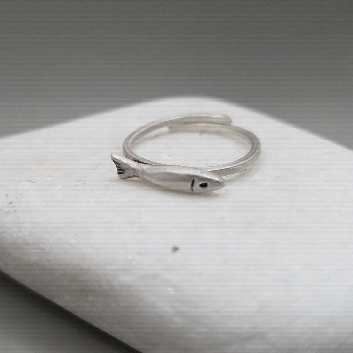 Silver Adjustable Fish Ring Sterling Silver Jewellery | Etsy