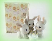 Precious Moments Birthday Cake with Gray Hares Figurine - "Another Year and More Gray Hairs"