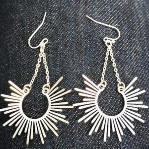 Sunburst Dangle Earrings | Sterling Silver, Stainless Steel