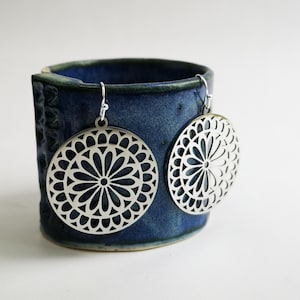 Filigree Stainless Steel Bauble Earrings | Sterling Silver Hooks