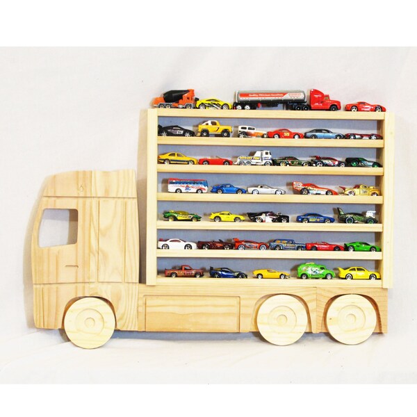 Wooden Truck Hanging Storage Display Shelf for Hot Wheels and Matchbox Cars