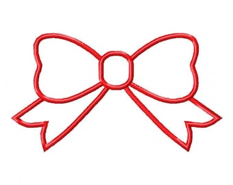 Big Bow Embroidery Design Bow Appliqué 5 sizes in 4x4 5x7 6x10 hoop Instant Download