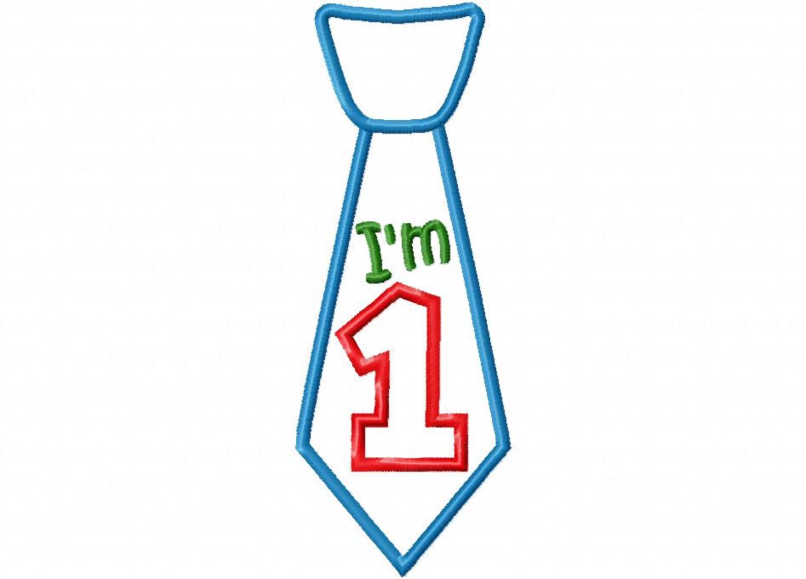1st Birthday Boy Embroidery Design I'm 1 Birthday Tie Etsy