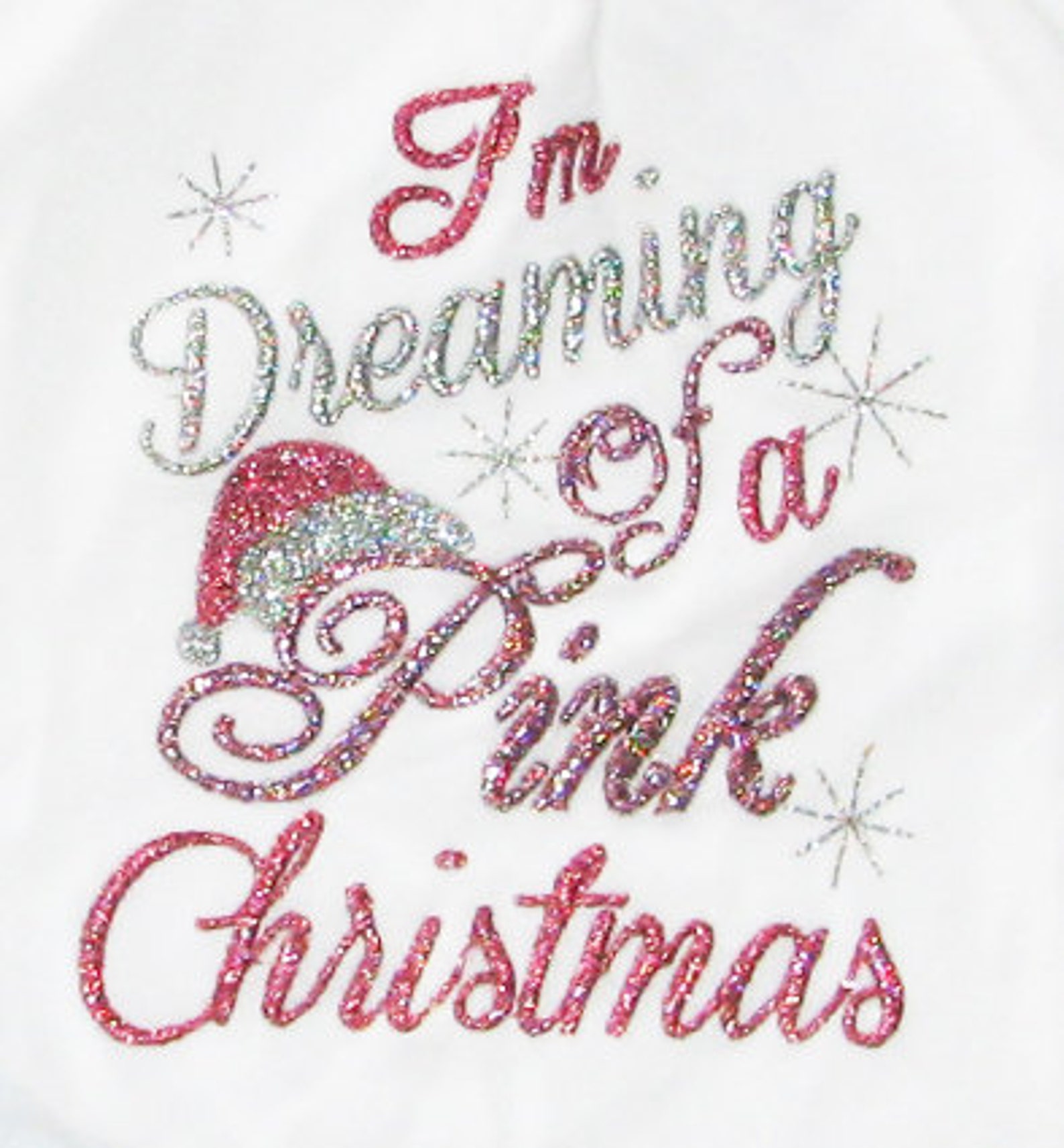 Christmas Embroidery Design I'm Dreaming of a Pink Etsy