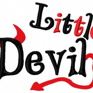 Halloween haft projekt Little Devil hafty mówiąc 4x4 5x7 6x10 Hoop Instant Download