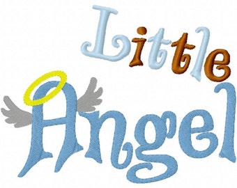 Halloween Embroidery Design Little Angel Embroidery Saying  4x4 5x7 6x10 hoop Instant Download