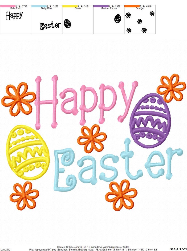 Easter embroidery design happy easter embroidery  etsy Easter embroidery design happy easter embroidery  etsy