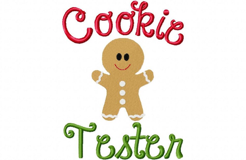 Weihnachten Sticken Design Christmas Cookie Tester Stickerei Sprüche 4 x 4 5 x 7 6 x 10 Hoo Instant Download Bild 1