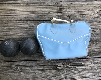 Vintage Duck Pin Bowling Balls and Bag/Vintage Bowling/Ebonite Tornado 9J