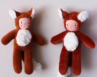 Waldorf Doll Sewing Pattern PDF - Video Tutorial - Fox - Cloth doll - Stuffed animal toy - Handmade gift idea - DIY gift - Lilalune