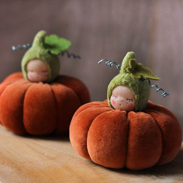 Pumpkin sewing pattern PDF - video tutorial - Waldorf doll