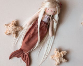 Doll Mermaid tail Video tutorial + Sewing pattern PDF - Doll clothes pattern Waldorf doll clothes - DIY - Handmade